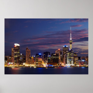 Póster Horizonte de la ciudad de Auckland