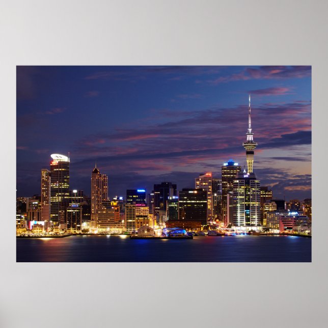 Póster Horizonte de la ciudad de Auckland (Frente)