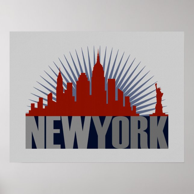 Póster Horizonte de la Ciudad de Nueva York (Frente)