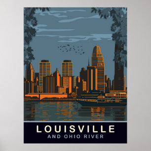 Póster Horizonte de Louisville, río Ohio, Viajes