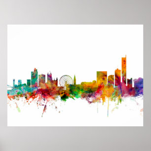 Póster Horizonte de Manchester Inglaterra