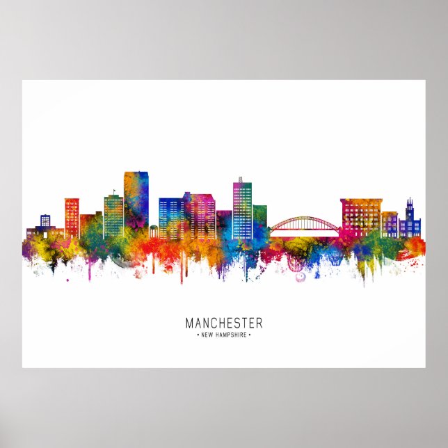 Póster Horizonte de Manchester New Hampshire (Frente)