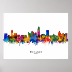 Póster Horizonte de Marrakech Marruecos
