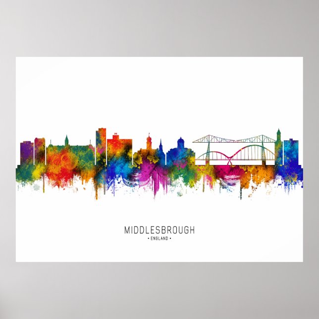 Póster Horizonte de Middlesbrough Inglaterra (Frente)