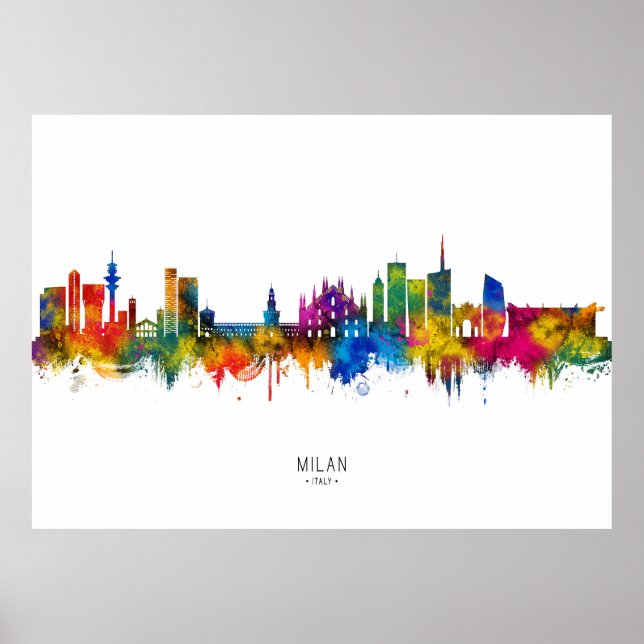 Póster Horizonte de Milán Italia (Frente)