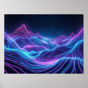 Póster Horizonte de Neón: Una Odisea Topográfica a Través
