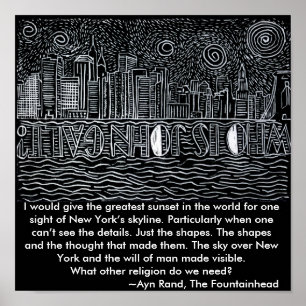 Póster ¿Horizonte de New York City que grita quién es