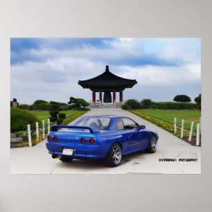 Póster Horizonte de Nissan GT-R R32 del "montañés"