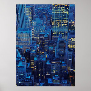 Póster Horizonte de NYC, opinión de alto ángulo en la