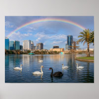 Horizonte de Orlando Florida Lago Eola Arcoiris y 