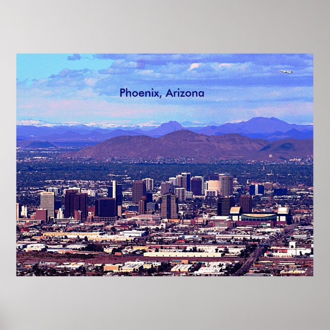 Póster Horizonte de Phoenix Arizona de día (Frente)