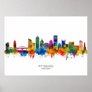 Póster Horizonte de Pittsburgh Pennsylvania