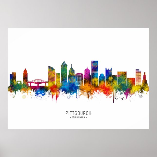 Póster Horizonte de Pittsburgh Pennsylvania (Frente)