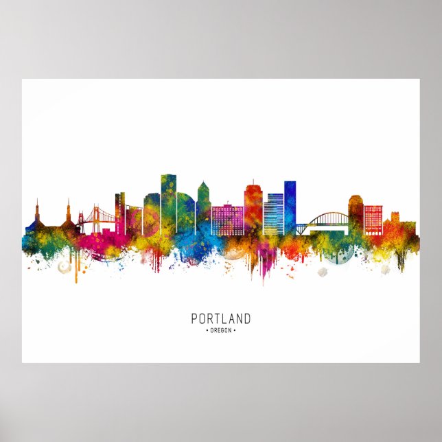 Póster Horizonte de Portland, Oregón (Frente)
