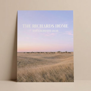 Póster Horizonte de pradera con nombre personalizado