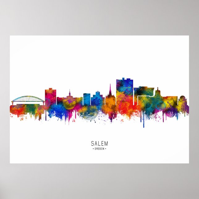 Póster Horizonte de Salem Oregon (Frente)