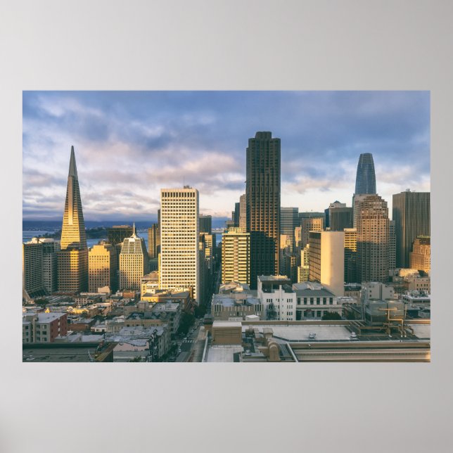 Póster Horizonte de San Francisco al Atardecer (Frente)