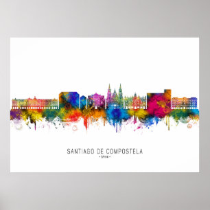 Póster Horizonte de Santiago de Compostela España