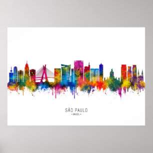 Póster Horizonte de São Paulo Brasil