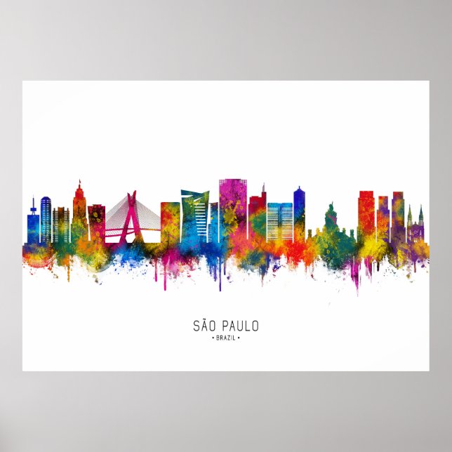 Póster Horizonte de São Paulo Brasil (Frente)