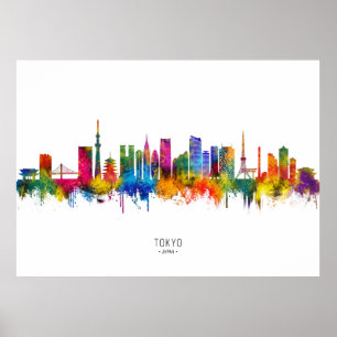 Póster Horizonte de Tokio Japón