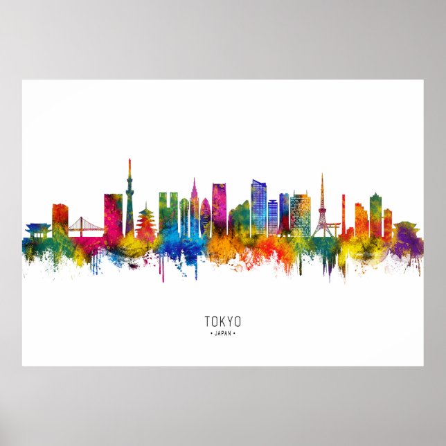 Póster Horizonte de Tokio Japón (Frente)