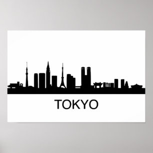 Póster Horizonte de Tokio Japón - Horizonte de Tokio