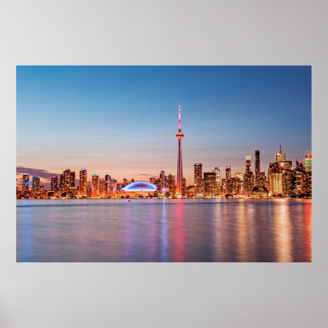 Póster Horizonte de Toronto al atardecer (Frente)