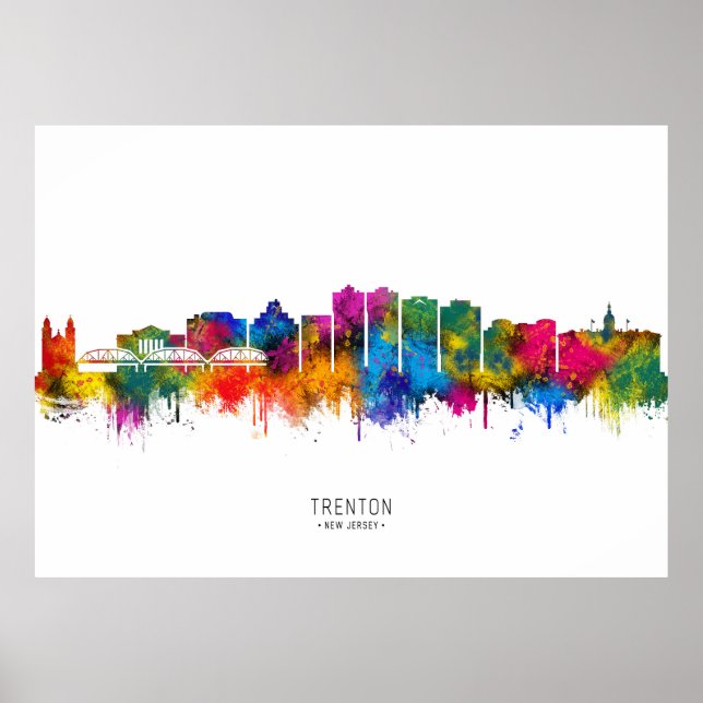 Póster Horizonte de Trenton Nueva Jersey (Frente)