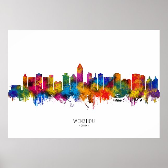 Póster Horizonte de Wenzhou China (Frente)