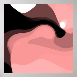 Póster Horizonte del atardecer: Resumen rosa, negro y bla