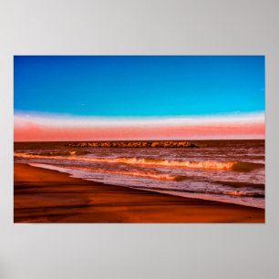 Póster Horizonte del lago Erie: paisaje costero tranquilo