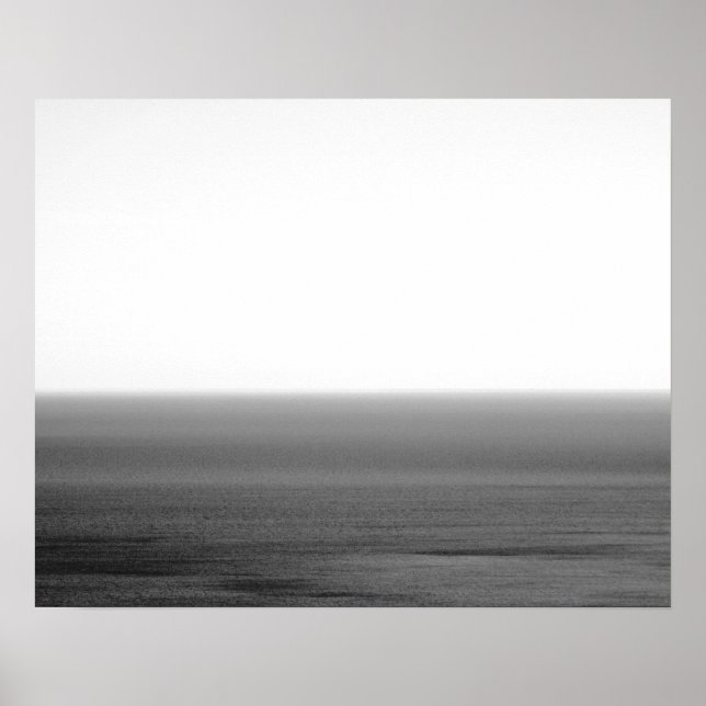 Póster Horizonte del lago transparente blanco y negro 16x (Frente)