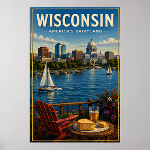 Póster Horizonte del lago Wisconsin Belleza de los Grande
