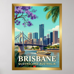 Póster Horizonte del río Brisbane Queensland