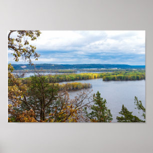 Póster Horizonte del río Misisipi en la frontera de Iowa