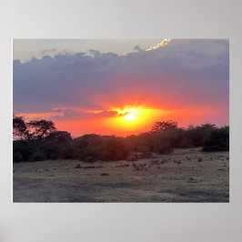 Póster Horizonte Dorado – Atardecer de Safari Africano Im
