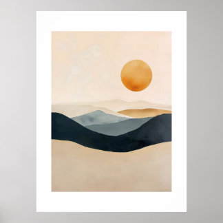 Póster Horizonte Mantenido en Luz Tranquila