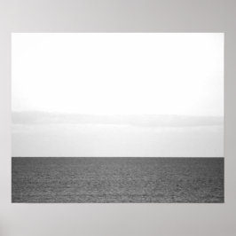 Póster Horizonte oceánico de calm blanco y negro 16x20
