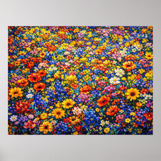 Póster Horizonte Radiante: La Oleada Infinita de Flores S (Frente)