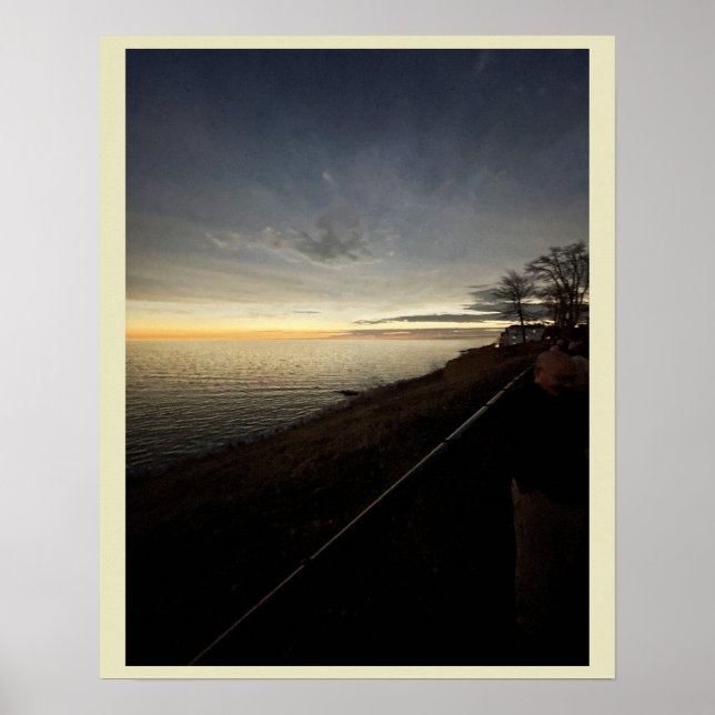 Póster Horizonte sobre el Poster del Lago Erie (Frente)