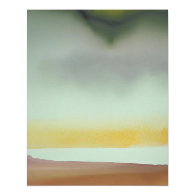 Póster Horizonte Suave Abstracto en Tonos Terrosos (Anverso)