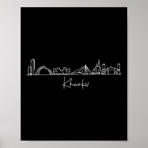 Póster Horizonte urbano de la ciudad Kharkov Kharkiv Ucra