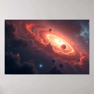 Póster Horizontes del multiverso en 8K: Vía Láctea y dime