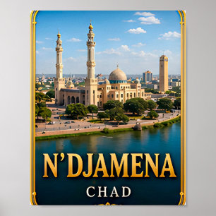 Póster Horizontes del río Chari y el desierto de Yamena