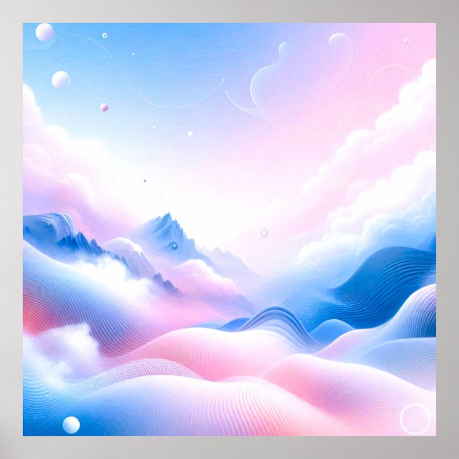 Póster Horizontes Pastel: Donde las nubes se encuentran c (Frente)
