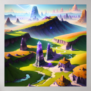 Póster Horizontes púrpura destrozados V2