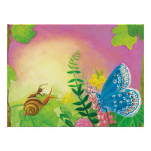 Póster Hormiga, caracol y mariposa azul de Chapman