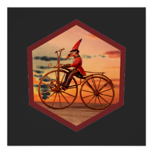 Póster Hormiguero Antropomórfico Montando una Bicicleta A
