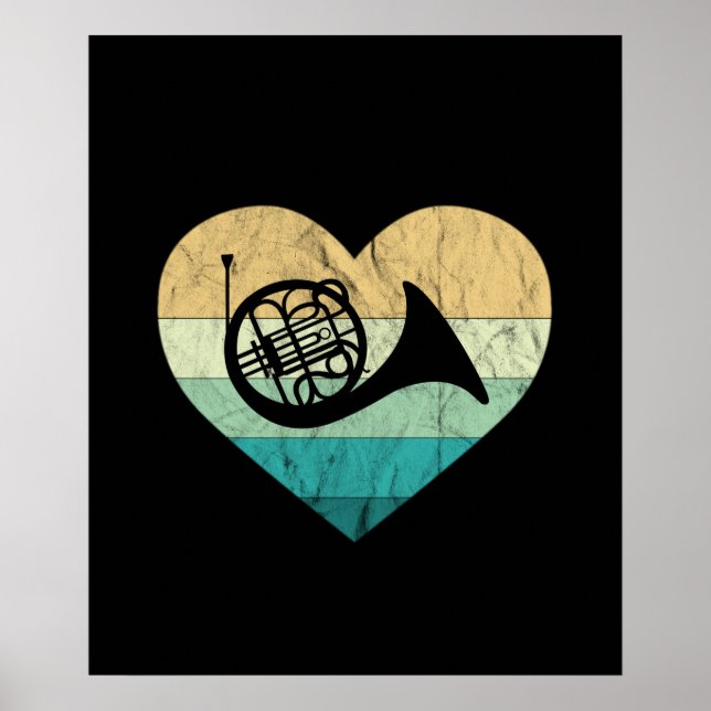 Póster Horn Player Loves Horn French Horn (Frente)